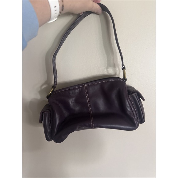 Fossil Classic 75082 Shoulder Hobo bag Vintage Purple Leather NWOT - Picture 2 of 6